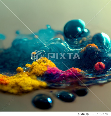 Multicolored Ink In Water An Explosion Of のイラスト素材