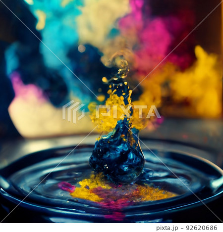 Multicolored ink in water. An explosion of color and contrast. Colorful ink dissolved in water. Perfect for phone wallpaper or for posters. 92620686