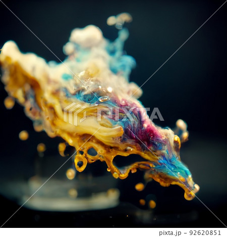 Multicolored ink in water. An explosion of color and contrast. Colorful ink dissolved in water. Perfect for phone wallpaper or for posters. 92620851