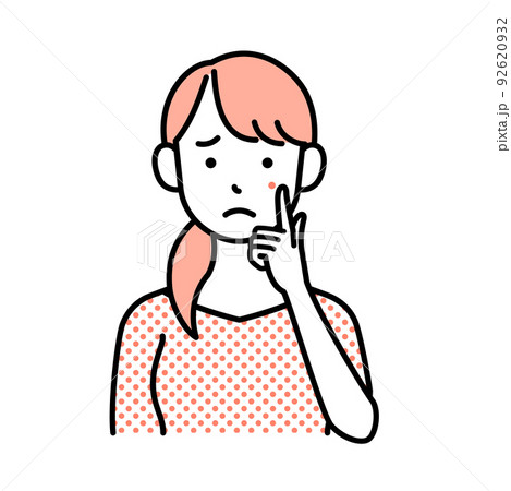 ニキビ　シミ　悩む　女性 92620932