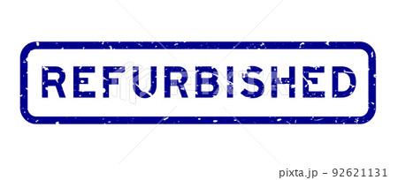 Grunge blue refurbished word square rubber seal stamp on white background Grunge blue refurbished word square rubber seal stamp on white background 92621131