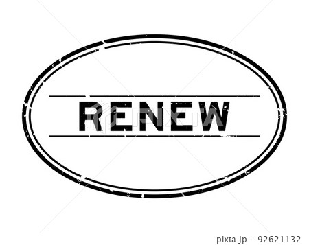 Grunge black renew word rubber seal stamp on white background Grunge black renew word rubber seal stamp on white background 92621132