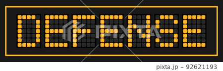 Orange color led in word defense on black background 92621193