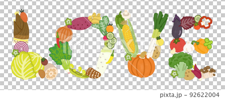 LOVE letter banner made from vegetables watercolor 92622004