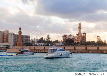 Montazah beach view, Montazah palace and lighthouse 92622674