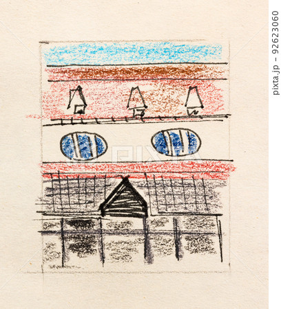 sketch of wall of church in Augsburg city 92623060