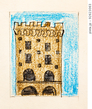 sketch of tower in Florence city hand-drawn sketch of tower in Florence city hand-drawn 92623063