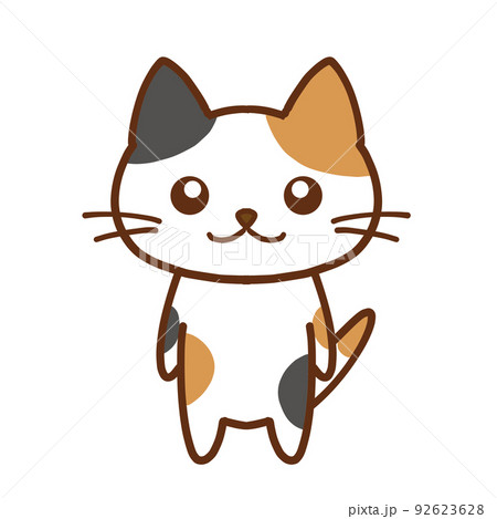シンプルな猫のキャラクター全身のイラスト素材 [92623628] - PIXTA