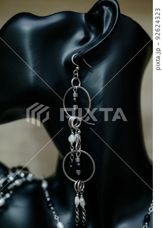 Costume jewelry.Earrings made of costume jewelry. Costume jewelry.Earrings made of costume jewelry. 92624323