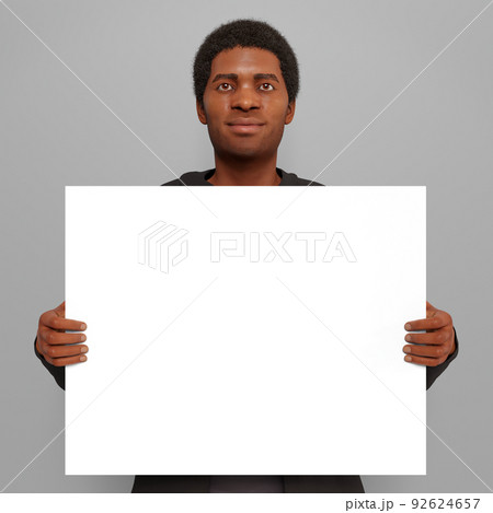 man holding 16 x 20 canvas blank copy space selling art photo enlargement 3D illustration man holding 16 x 20 canvas blank copy space selling art photo enlargement 3D illustration 92624657