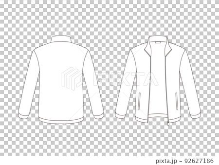 跳線長袖(帶口袋)模板前後白色 跳線長袖(帶口袋)模板前後白色 92627186
