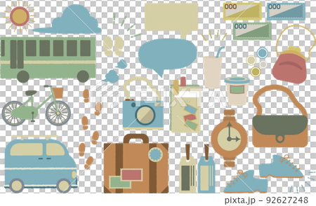 Fashionable and cute travel, sightseeing, outing material set Fashionable and cute travel, sightseeing, outing material set 92627248