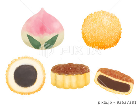 中華菓子セットイラスト 中華菓子セットイラスト 92627381