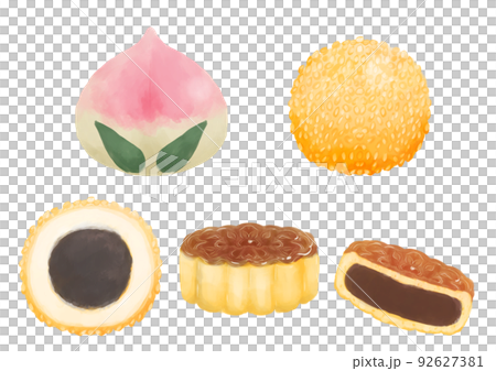 中華菓子セットイラスト 中華菓子セットイラスト 92627381