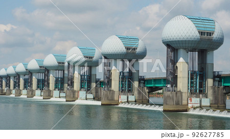 長良川河口堰の自然風景（三重県桑名市・木曽三川・河川） 92627785