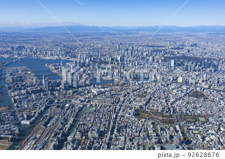 江東区より都心を望む・木場上空・空撮 江東区より都心を望む・木場上空・空撮 92628676