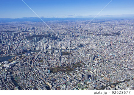 江東区より都心を望む・木場上空・空撮 92628677