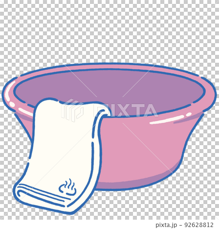 溫泉標誌毛巾和浴缸（粉紅色） 92628812