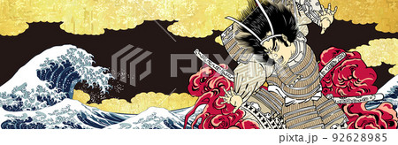 神奈川沖浪裏＆金の雲＆雲にのる歌舞伎役者　ロングバージョン 92628985