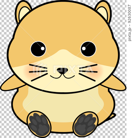 坐著的可愛倉鼠角色 92630087