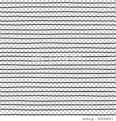 Horizontal striped background made of hand-drawn thin lines - simple seamless black and white border 92630641