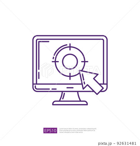 Digital Target Advertising Line Icon. Internet Marketing Digital Target Advertising Line Icon. Internet Marketing 92631481