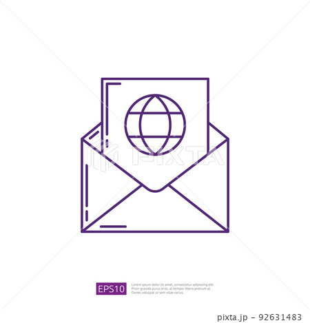 Internet and E-mail marketing Line Icon 92631483
