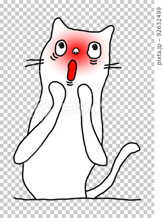 顔が真っ赤になるきもかわ猫 92632499