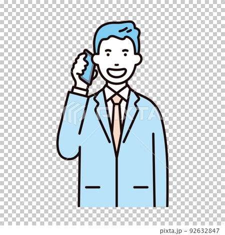 Business _ person _ male _ suit _ upper body _ call with smartphone _ smile Business _ person _ male _ suit _ upper body _ call with smartphone _ smile 92632847
