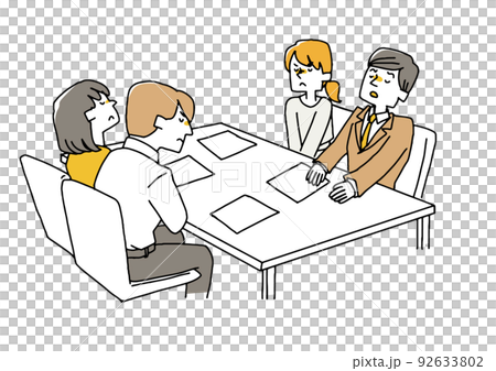 Broken down meeting When teamwork in the workplace collapses 92633802
