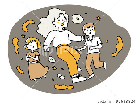 行き着く先に希望を見出す三人の若者　宇宙空間を漂う自由な人々 92633824