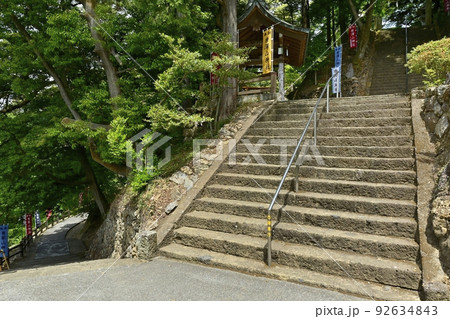 佐野市唐沢山城跡の本丸跡(唐沢山神社)への石段 佐野市唐沢山城跡の本丸跡(唐沢山神社)への石段 92634843