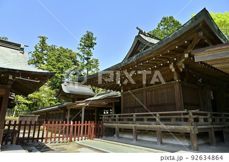 佐野市唐沢山城跡の本丸跡の唐沢山神社の本殿 佐野市唐沢山城跡の本丸跡の唐沢山神社の本殿 92634864
