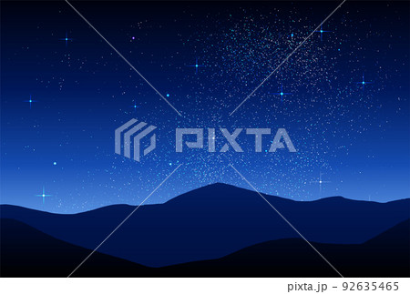 ベクター背景素材_夜空_山 92635465