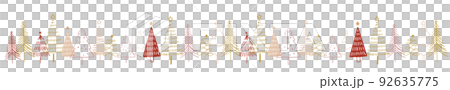 クリスマスの手描きのツリーのベクターイラスト背景 92635775