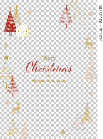 クリスマスの手描きのベクターイラスト背景 92635780