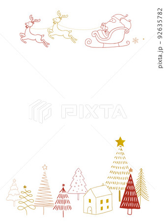 クリスマスの手描きのベクターイラスト背景 92635782