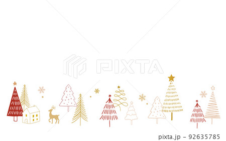 クリスマスの手描きのベクターイラスト背景 92635785