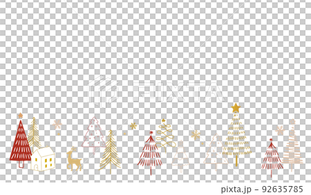 クリスマスの手描きのベクターイラスト背景 92635785