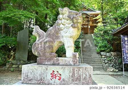 埼玉県嵐山町のパワースポット 鎌形八幡神社の狛犬 埼玉県嵐山町のパワースポット 鎌形八幡神社の狛犬 92636514