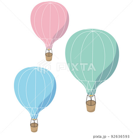 空を飛んで楽しめるカラフルな熱気球 92636593