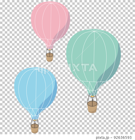 空を飛んで楽しめるカラフルな熱気球 92636593