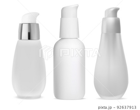Serum pump bottle. Dispenser container mockup 92637913