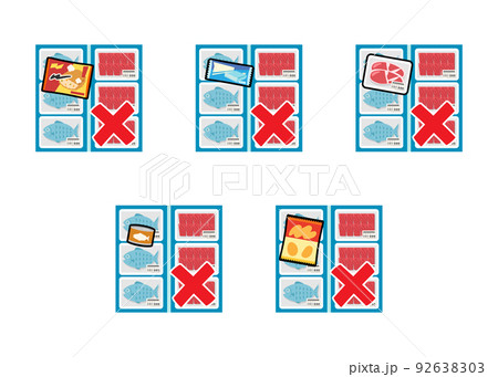 魚売り場に放置された商品　バツ印 92638303