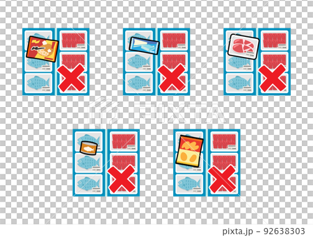 魚売り場に放置された商品　バツ印 92638303