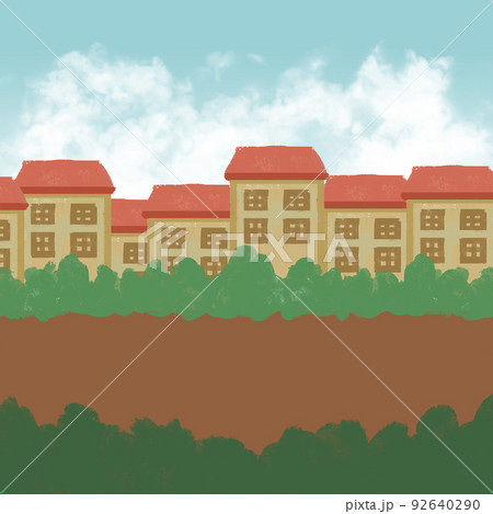 晴れた日の街並み 92640290