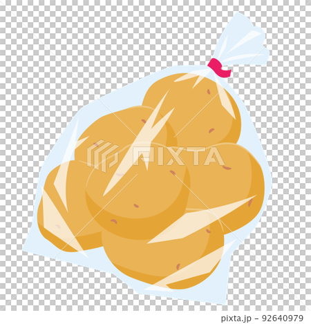 Vegetable illustration Potatoes packed in a bag 92640979