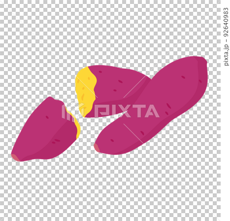 野菜イラスト　サツマイモとその断面 92640983