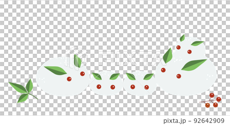 五隻雪兔由雪、Nandina 種子和葉子製成 92642909