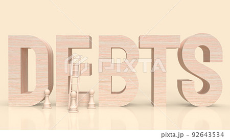 The debts wood text for business concept 3d rendering 92643534